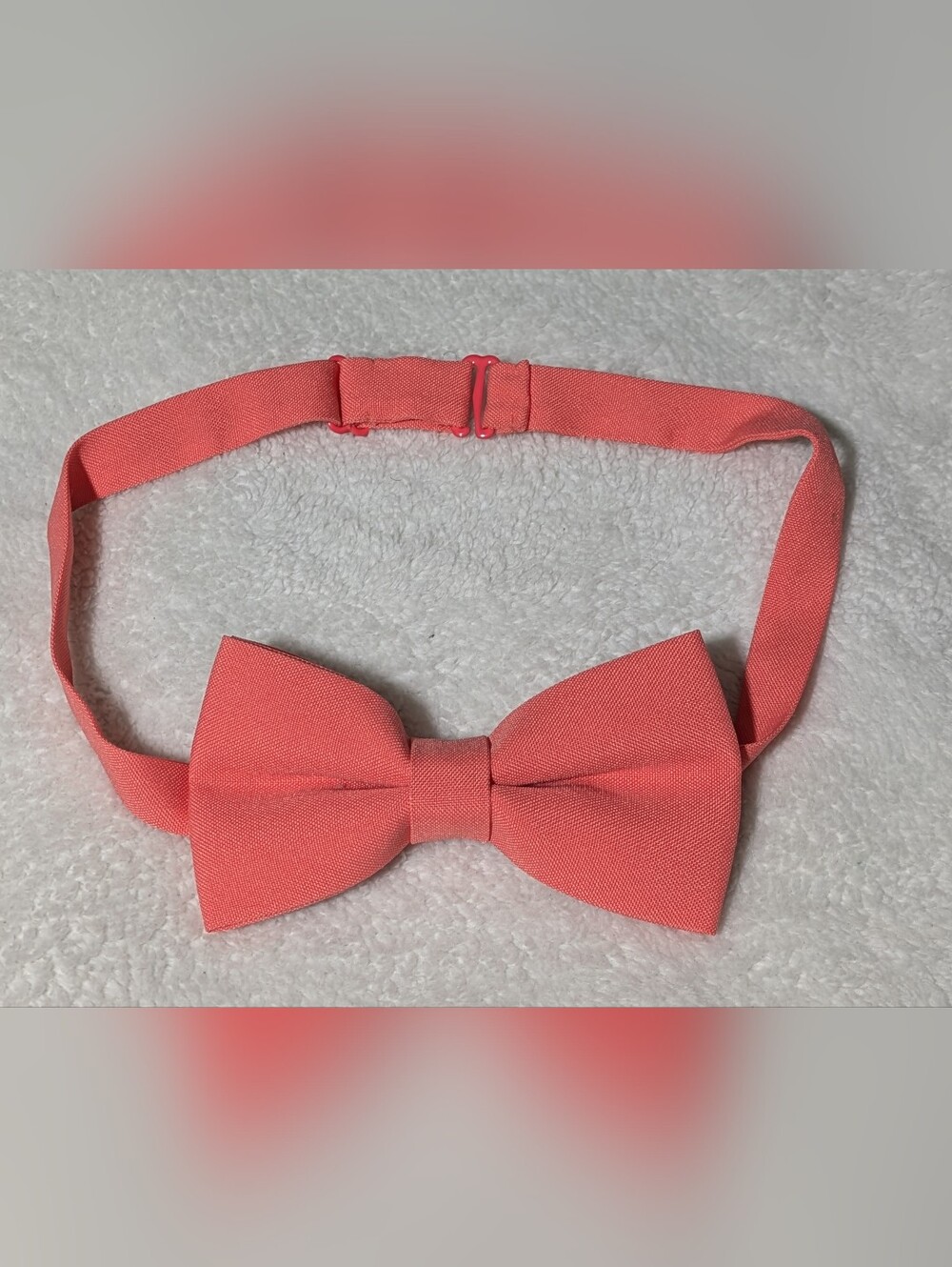 Bow Tie House Men's Coral Pink Chevron Pre-Tied Bow Tie Adjustable Neck Strap